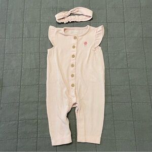 Carters romper and headband set 3 months EUC​​​​​​​